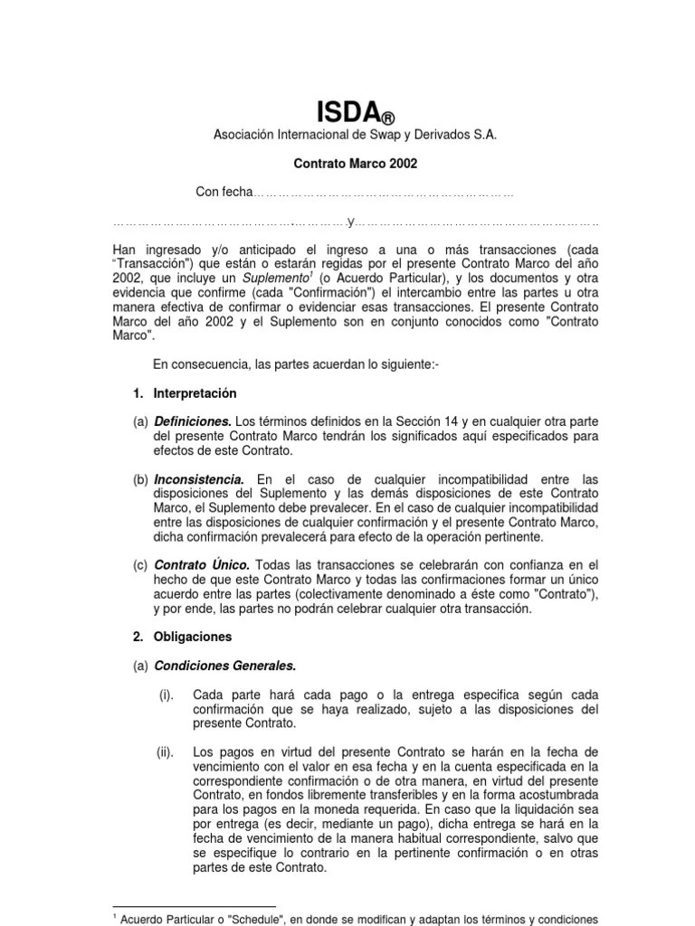 2002 ISDA Master Agreement Español PDF Bancarrota Sociedad de