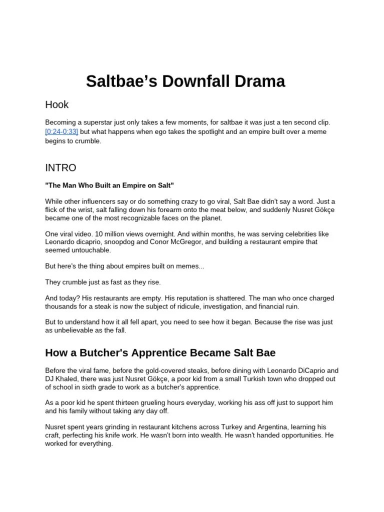 Saltbae's Downfall Drama PDF