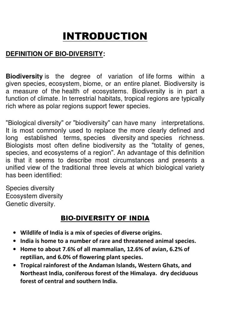 Biological Diversity Definition Examples and Forms