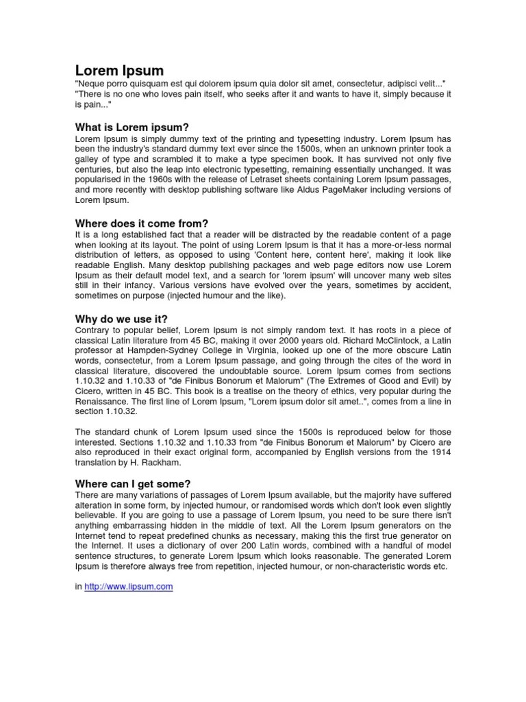 Lorem Ipsum PDF Text