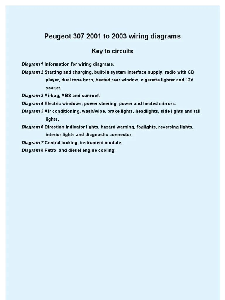 Peugeot 307 Wiring Diagram | Conector eléctrico | Motor diésel