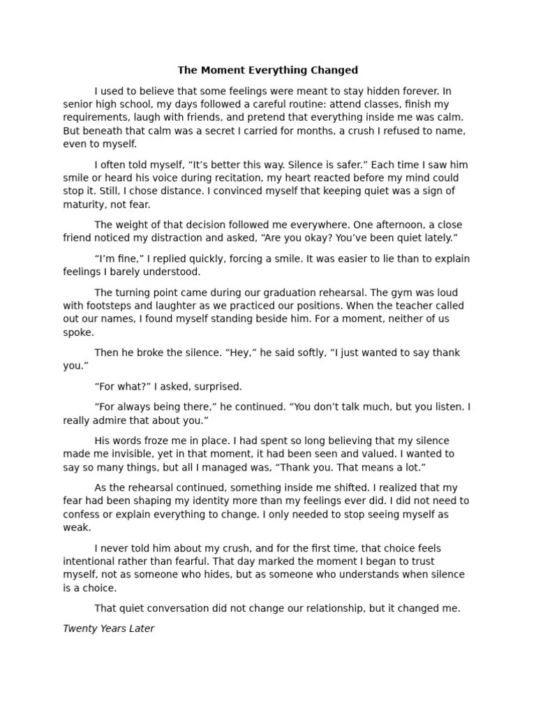 The Moment Everything Changed PDF Silence