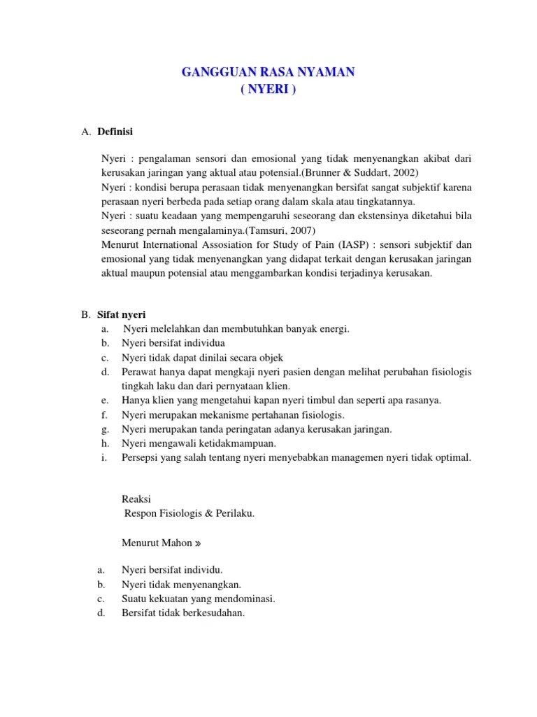 Gangguan Rasa Nyaman | PDF
