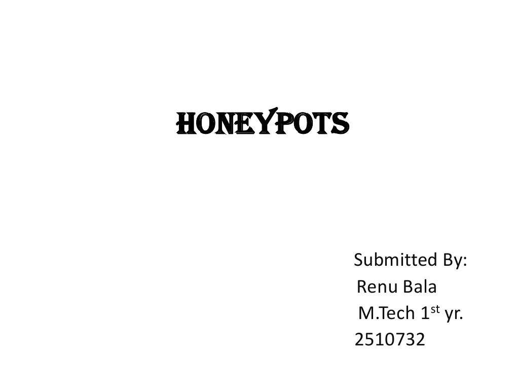 Honey Pots PDF Cyberwarfare Security