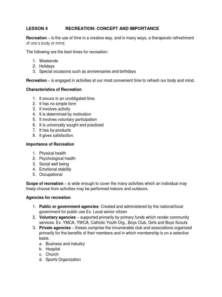 Recreation (Concept And Importance) | Pdf | Compass | Map