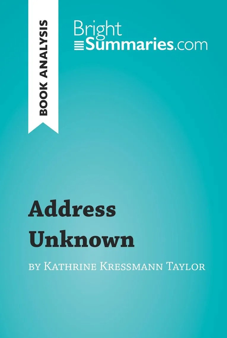 Read Address Unknown by Kathrine Kressmann Taylor (Book