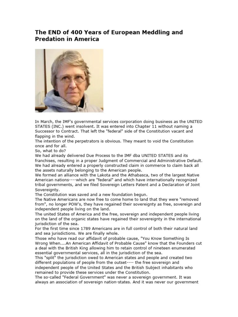ANNA VON REITZ The END of 400 Years of European Meddling and Predation