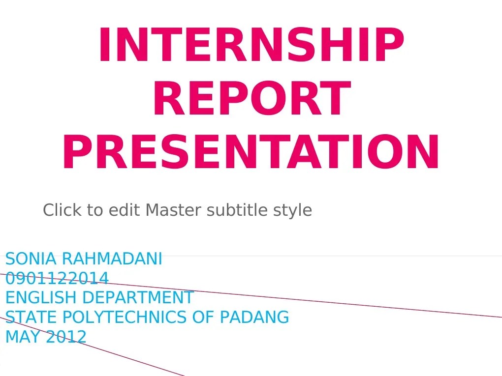 Internship Report Presentation Internship Television