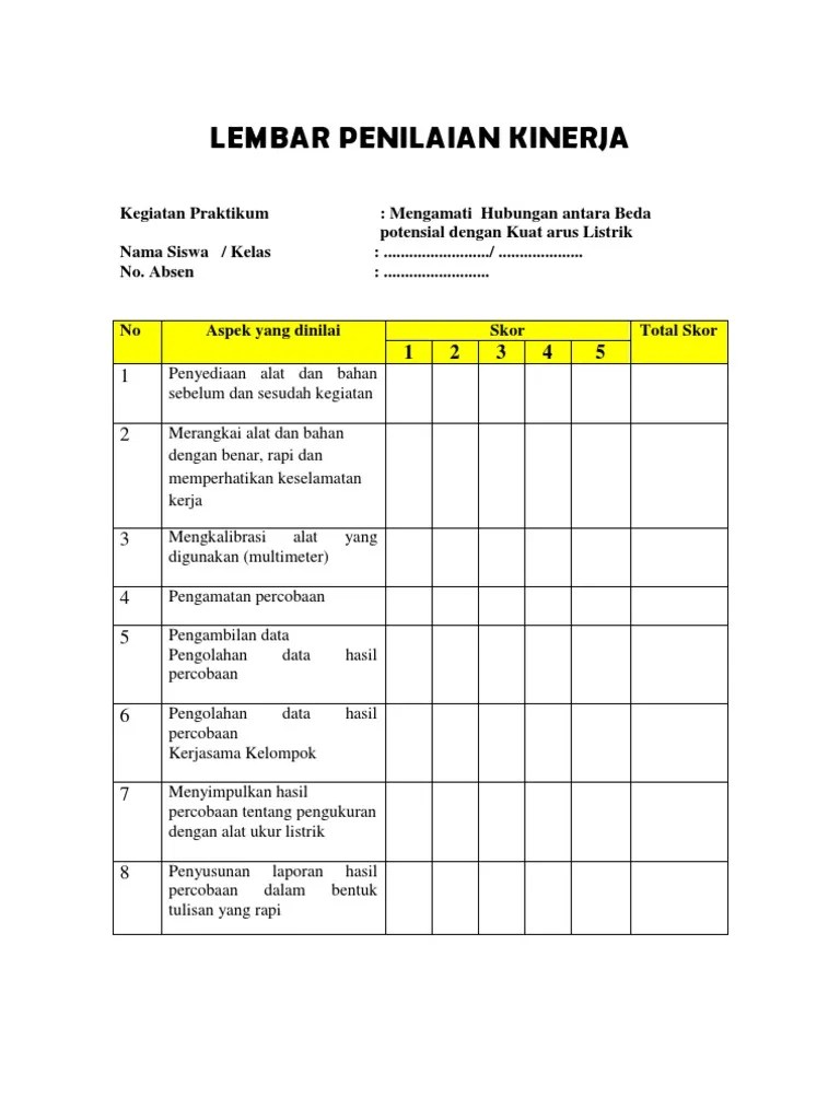 LEMBAR PENILAIAN PRAKTIKUM