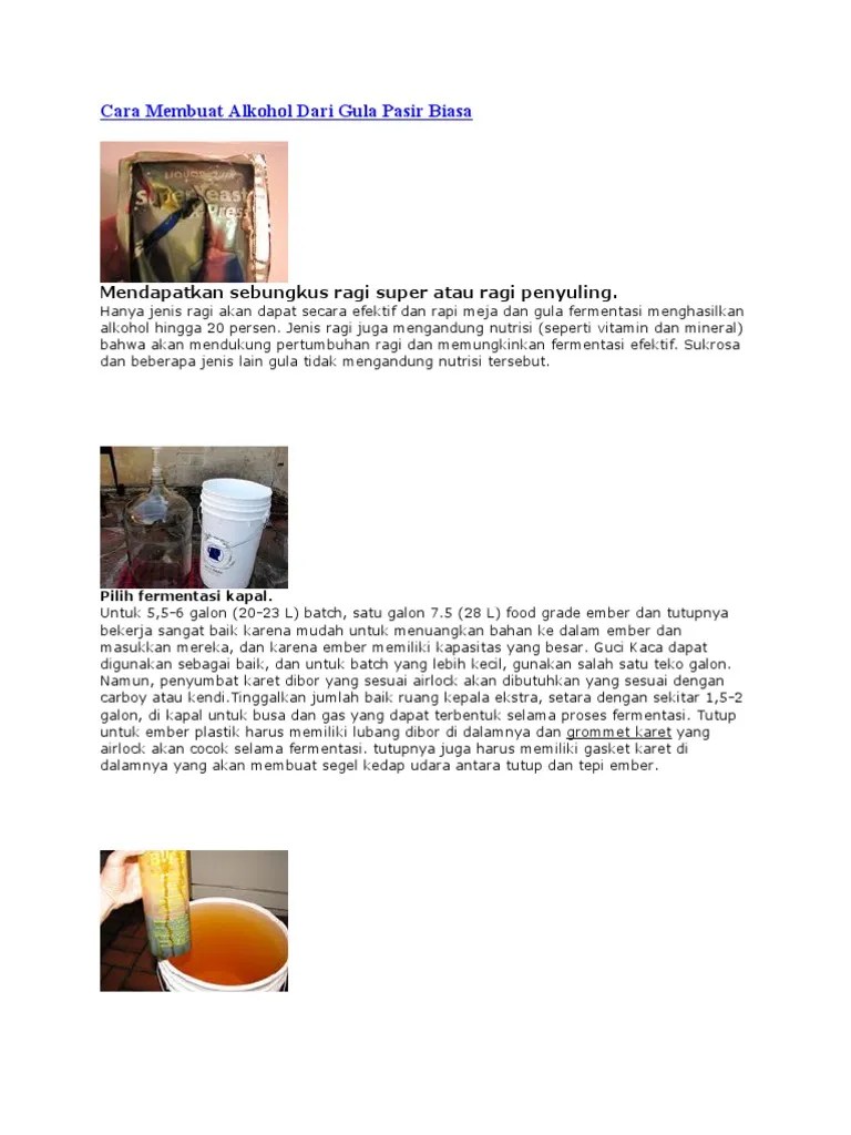 Cara Membuat Alkohol Dari Gula Pasir Biasa | PDF