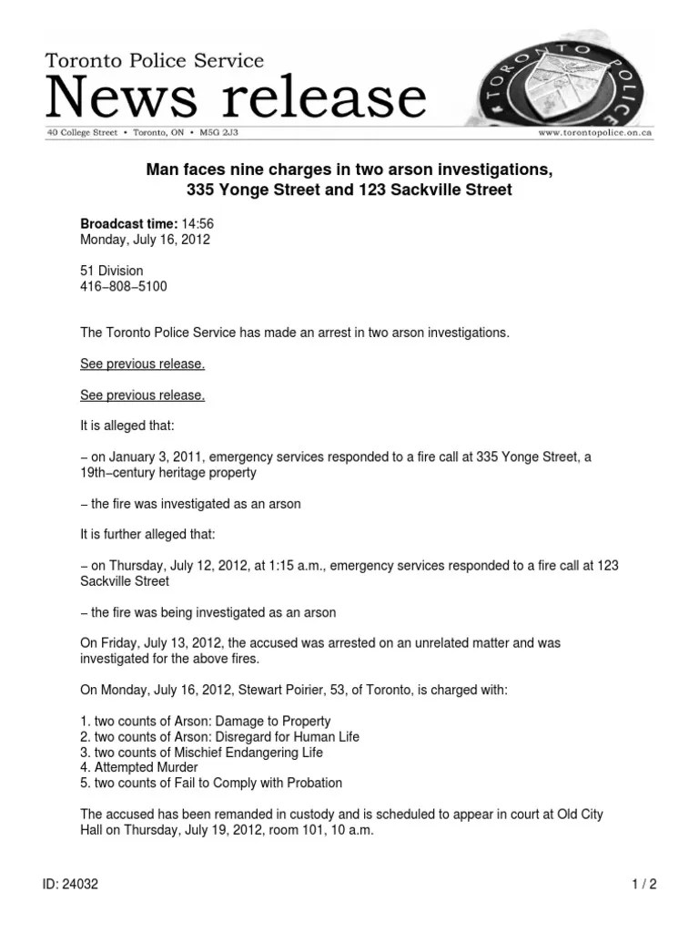 Toronto Police Report PDF