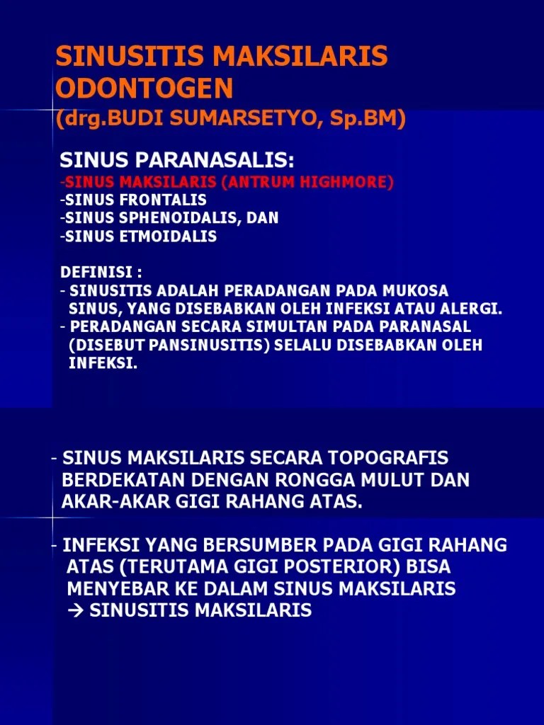 Sinusitis Maksilaris Odontogen | PDF