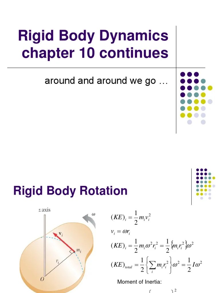Rigid Body Dynamics Torque Rotation Around A Fixed Axis