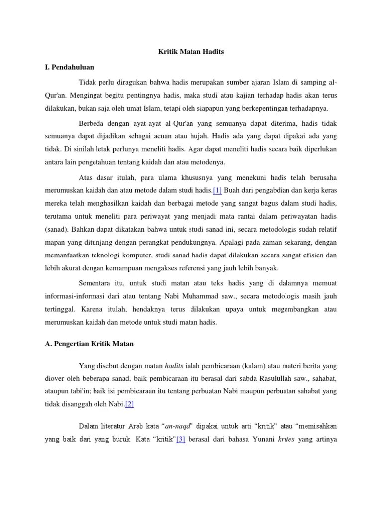 Kritik Matan Hadits | PDF