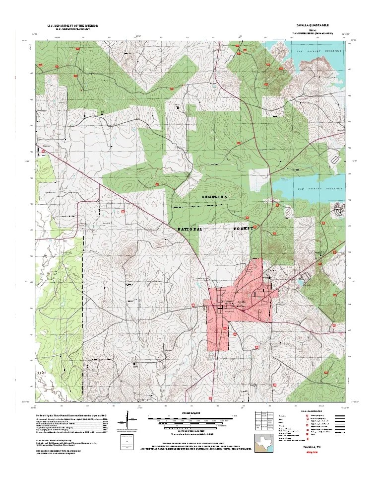 Topographic Map of Zavalla United States Geological Survey Topography