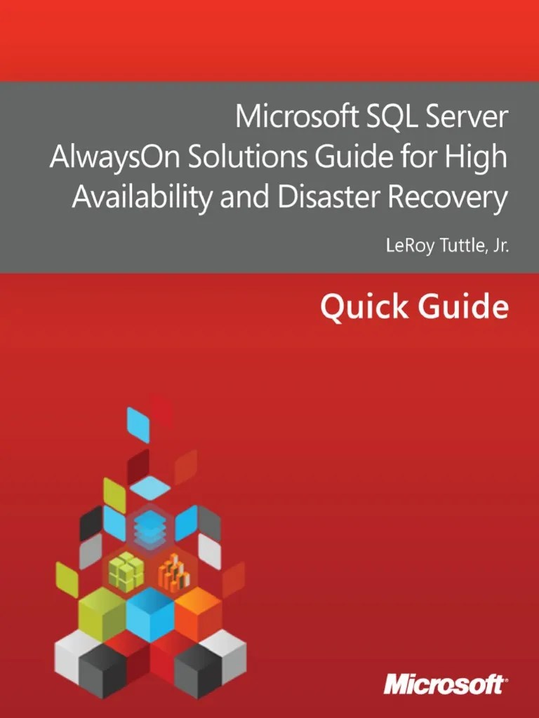 Microsoft SQL Server AlwaysOn Solutions Guide For High Availability and Disaster Recovery PDF