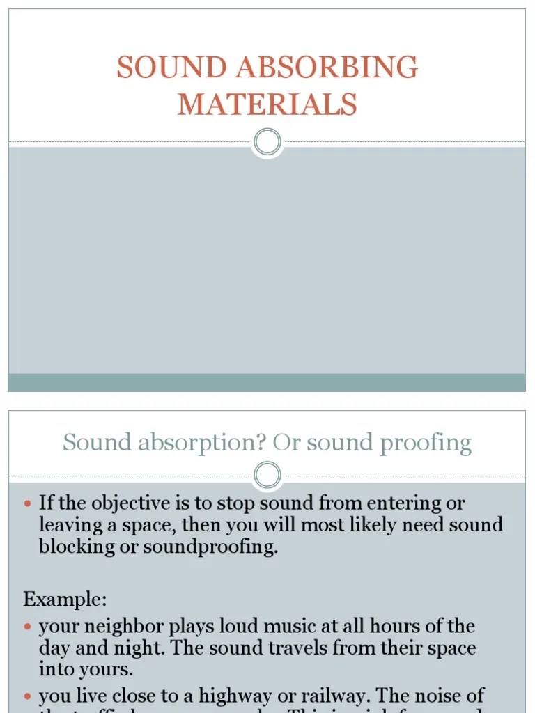 Sound Absorbing Materials Waves Materials Science