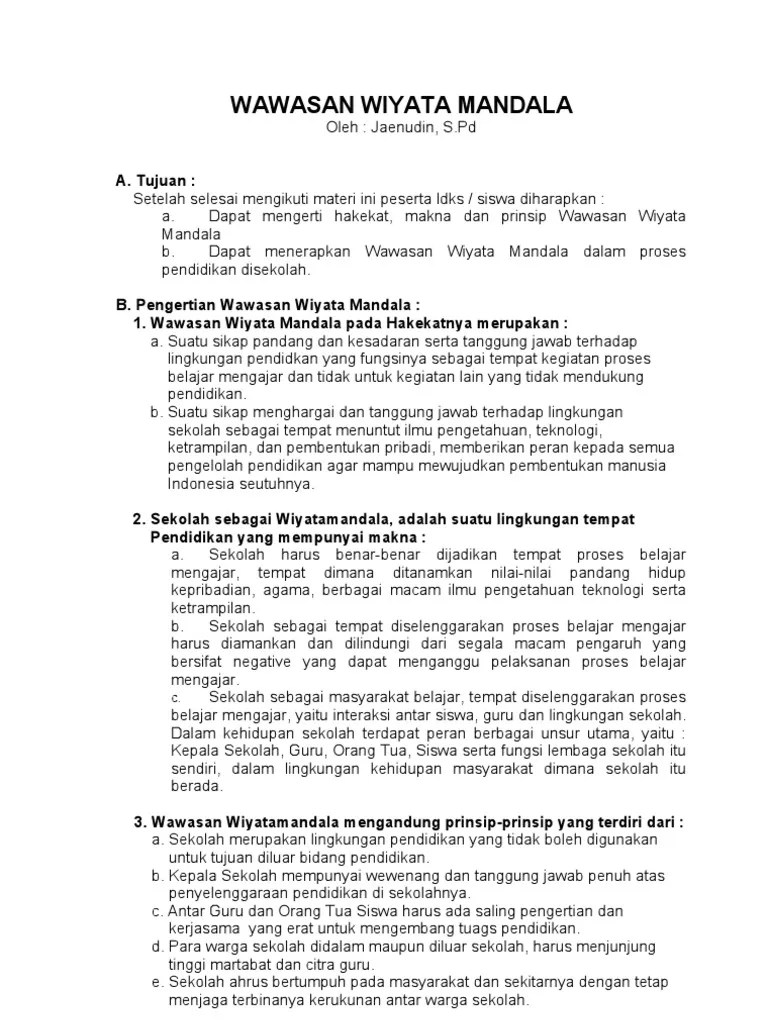 Wawasan Wiyata Mandala | PDF