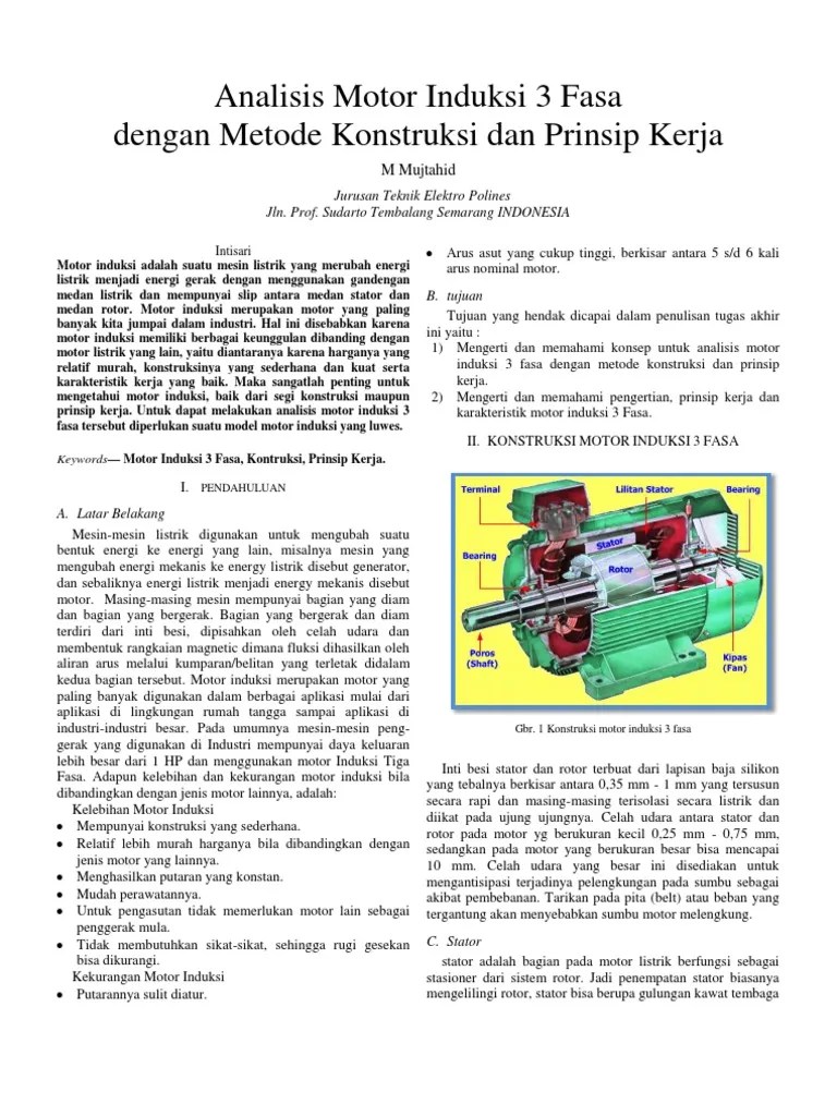 Analisis Motor Induksi 3 Fasa Dengan Metode Konstruksi Dan