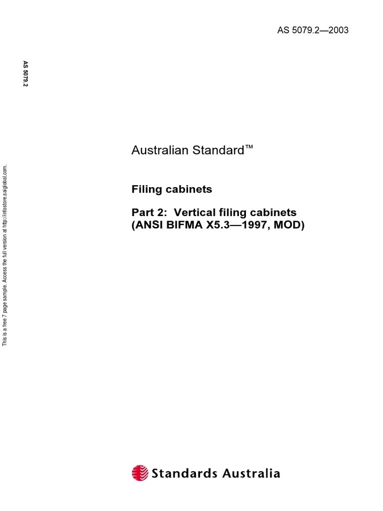 AS 5079.22003 Filing Vertical Filing (ANSI BIFMA X5