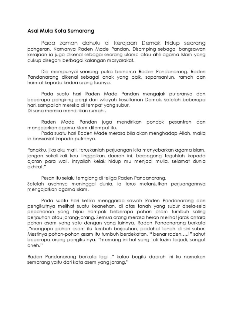 Asal Mula Kota Semarang | PDF
