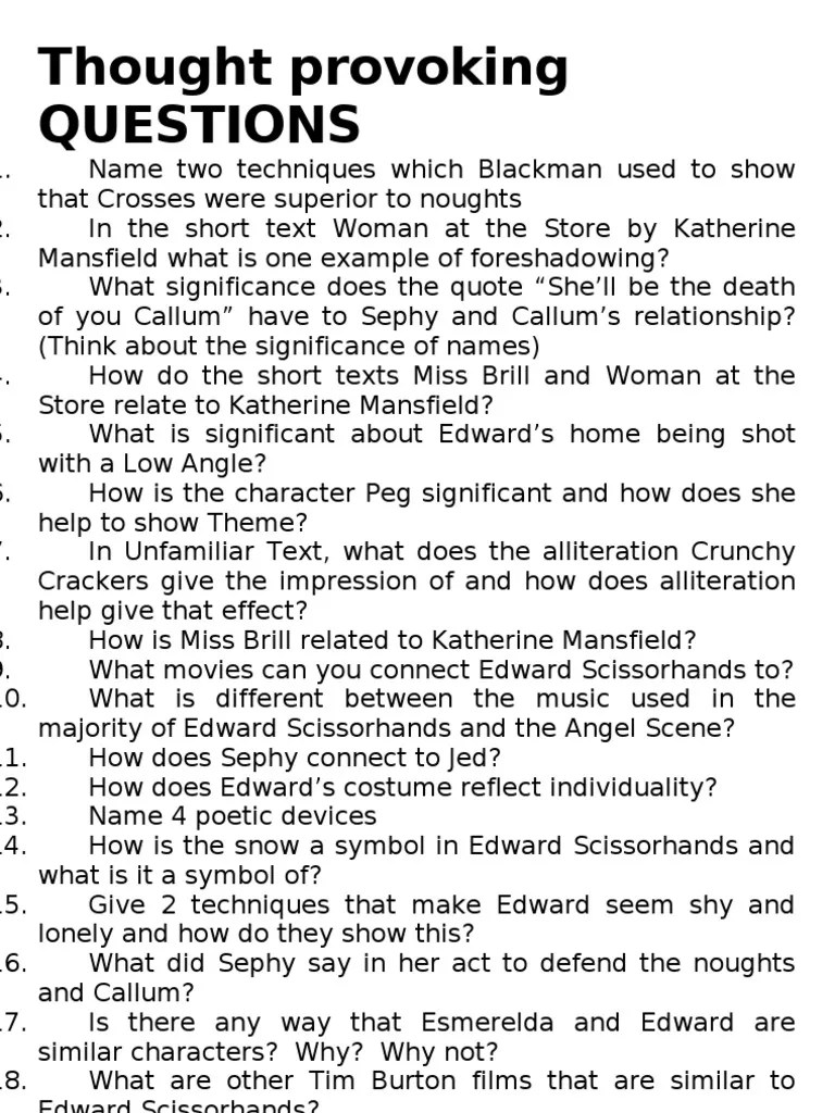 101 Thought Provoking Questions Leisure