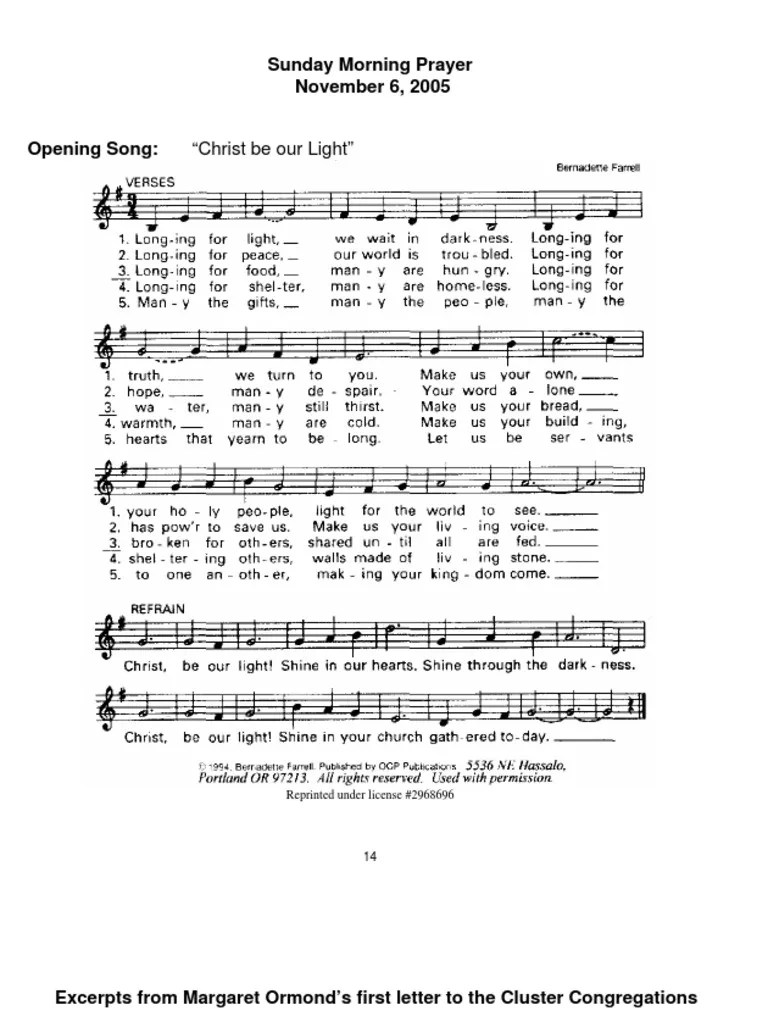 Christ Be Our Light Faith Theology