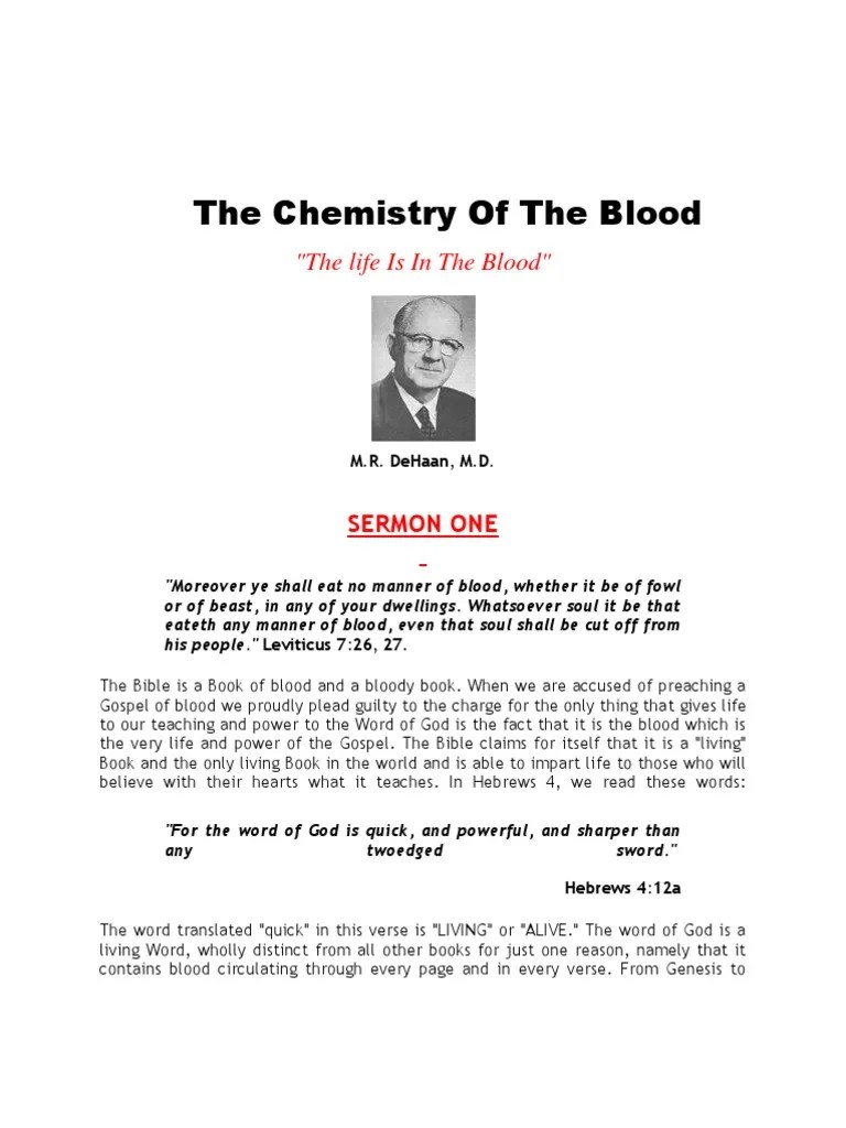 The Chemistry of the Blood , M.R.dehaan, M.D. 10.08 Adam And Eve