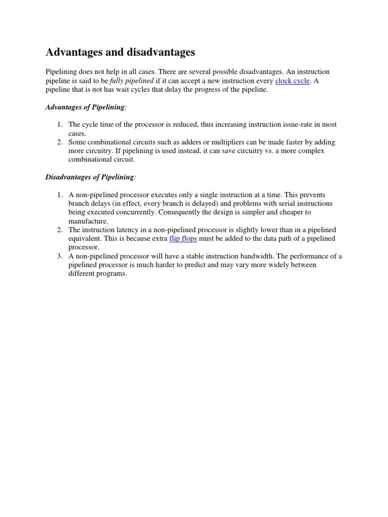 Advantages and Disadvantages MP PDF Central Processing Unit