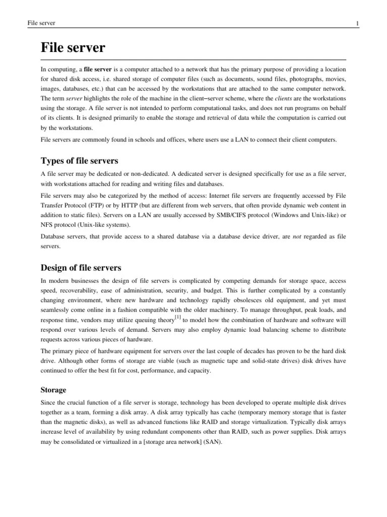 File Server From Wikipedia en PDF  Server & 