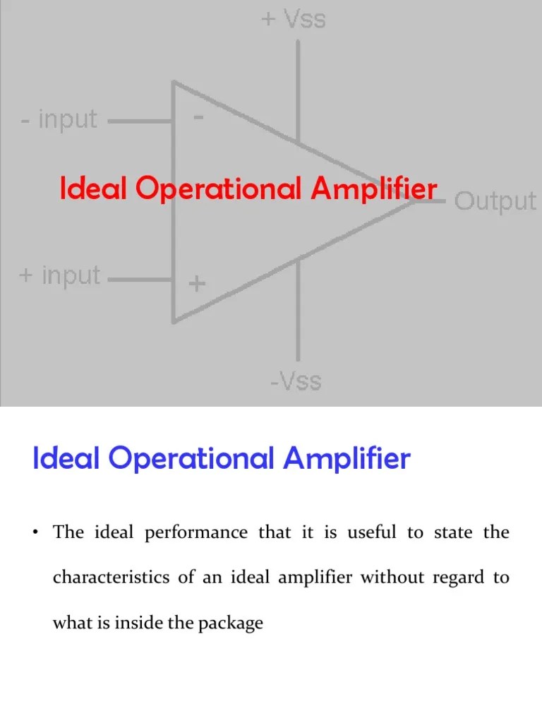 Ideal Characteristics and Applications of the Operational Amplifier