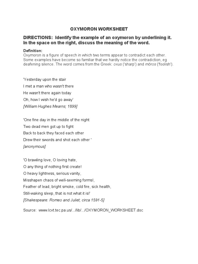 Oxymoron Worksheet.doc