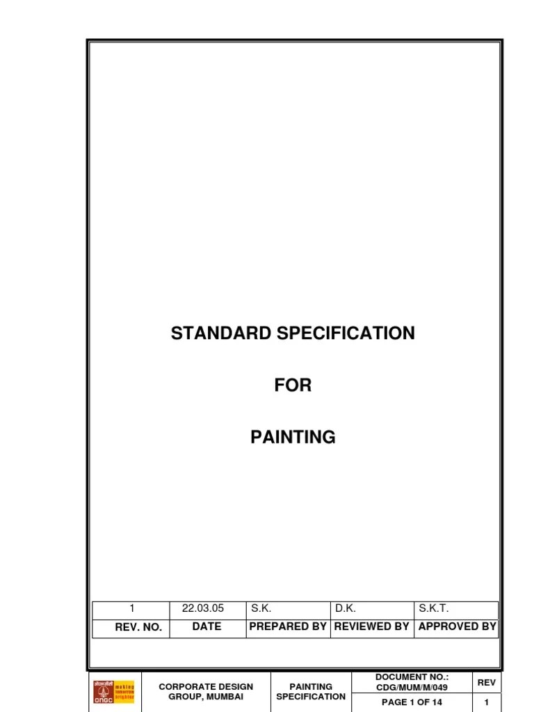 022 Painting Spec (A) PDF Paint Specification (Technical Standard)