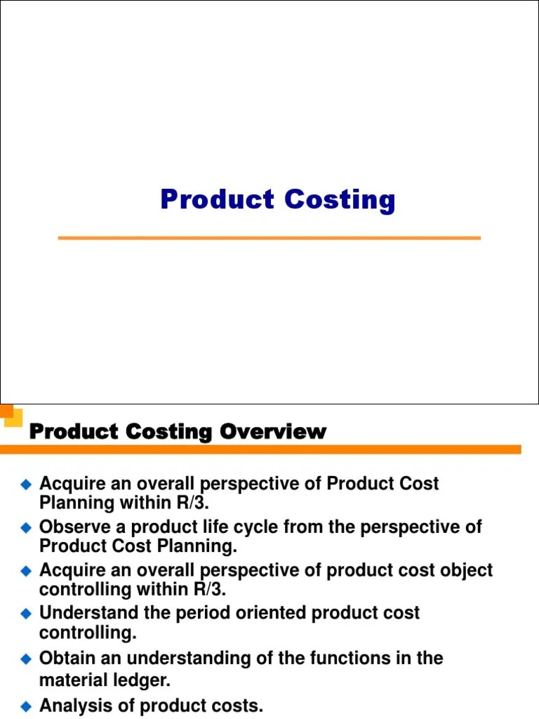 SAP COPC Product Costing PDF Valuation (Finance) Cost
