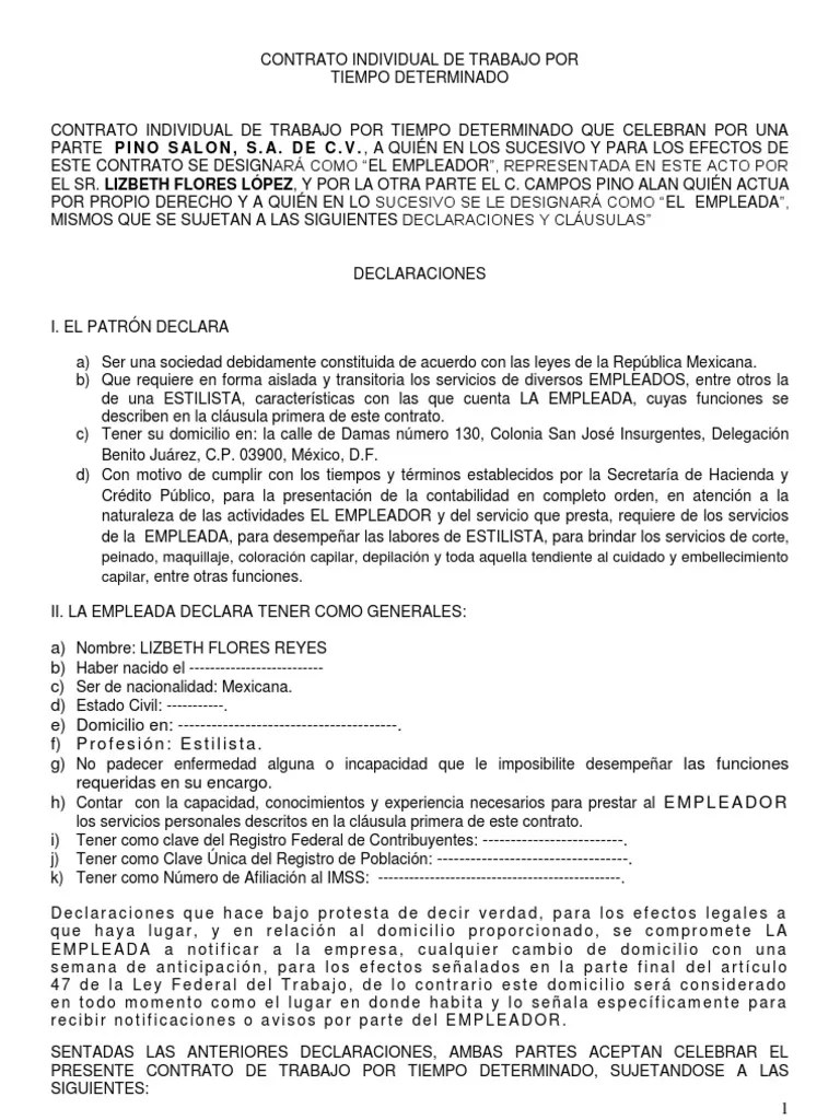 Contrato Individual de trabajo