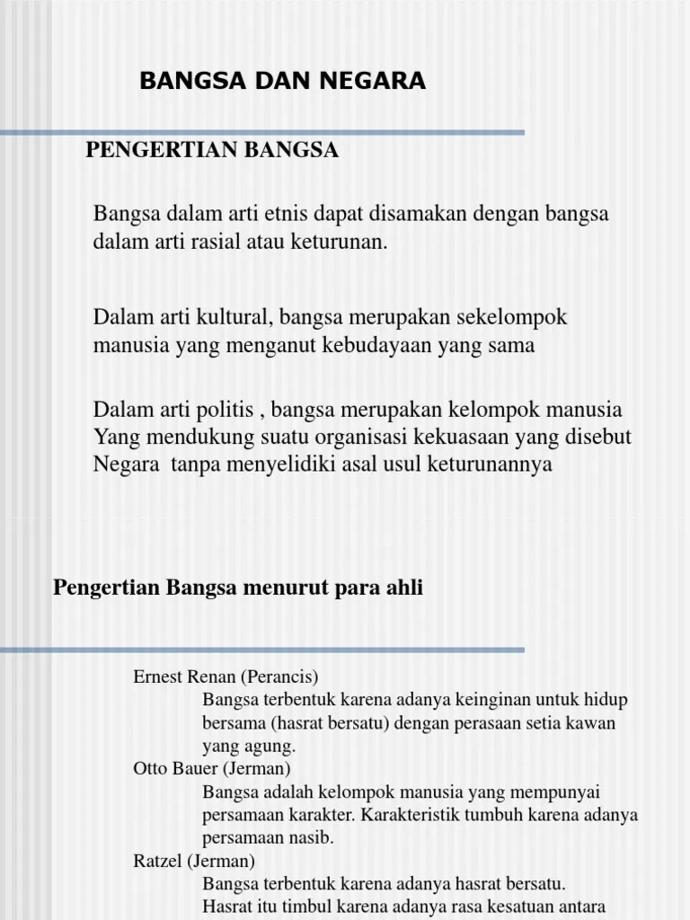 Bangsa Dan Negara | PDF