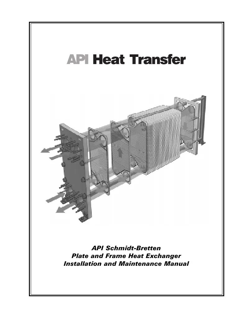 Plate and Frame Heat Exchanger IOM Heat Exchanger Leak