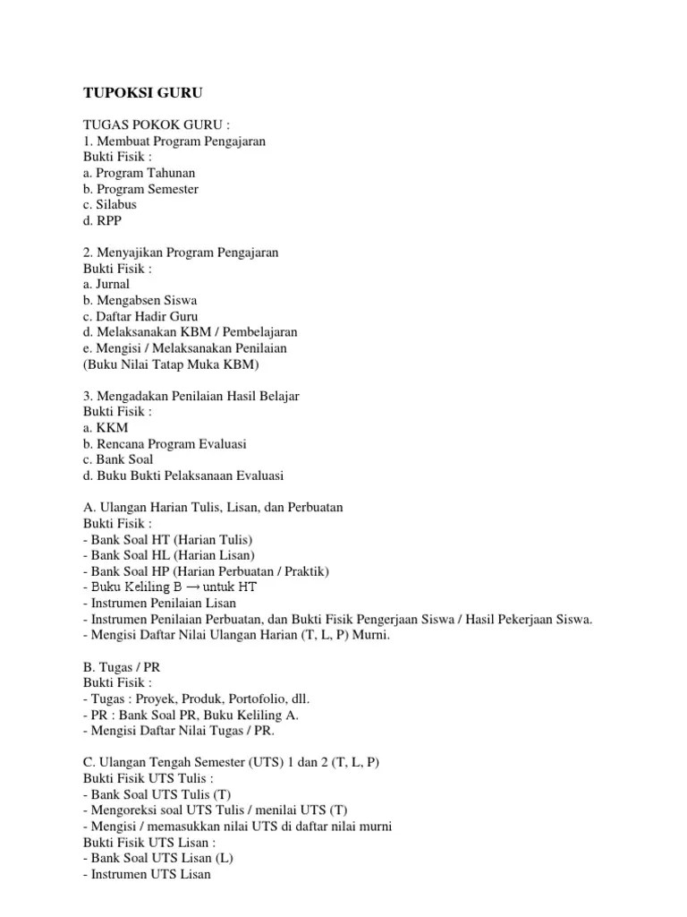 Tupoksi Guru