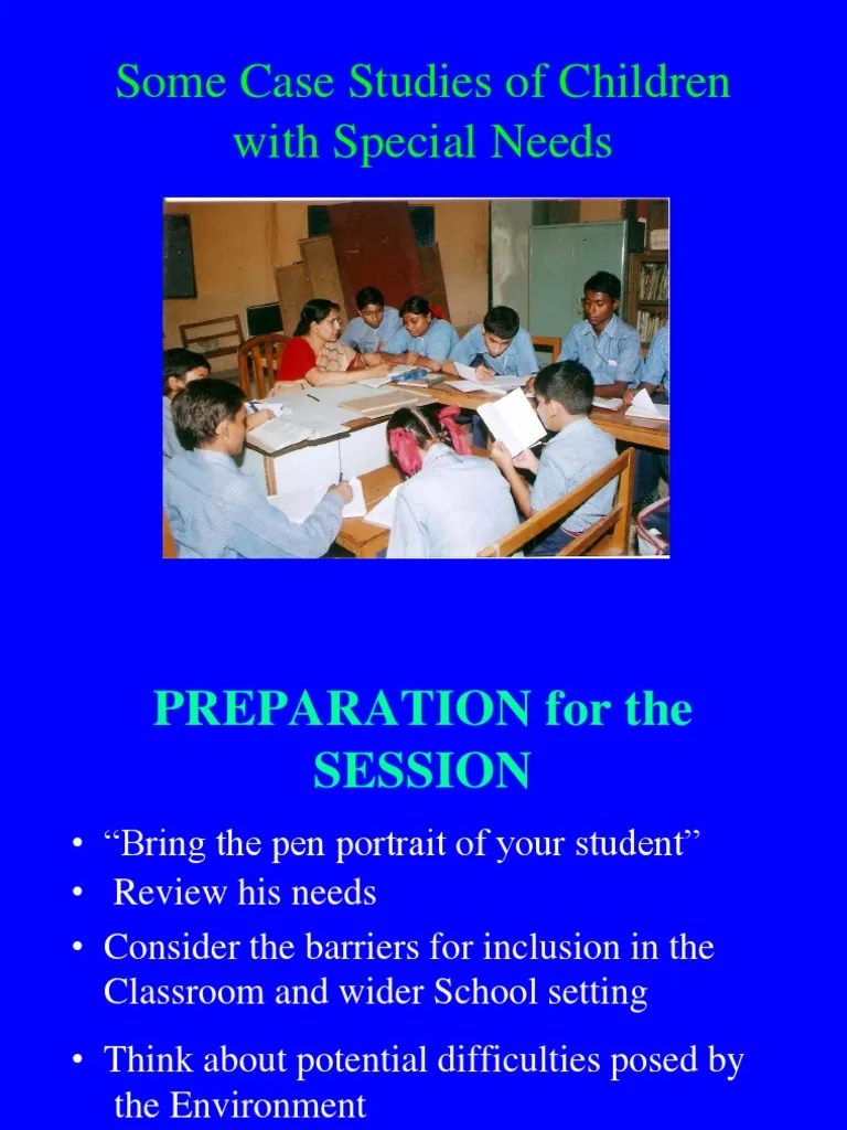 Case Study of Children With Special Needs Special Education