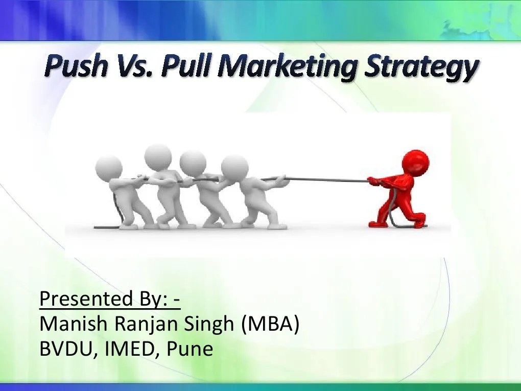 Push vs Pull Strategy Promotion (Marketing) Retail
