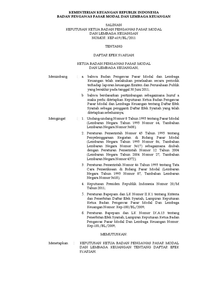 Daftar Efek Syariah | PDF