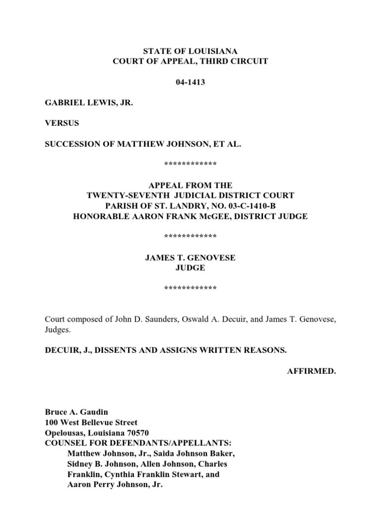 Louisiana Quiet Title Case 041413opi PDF Lawsuit Government