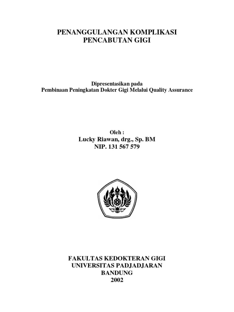 Pustaka Unpad Penanggulangan Komplikasi Pencabutan Gigi PDF