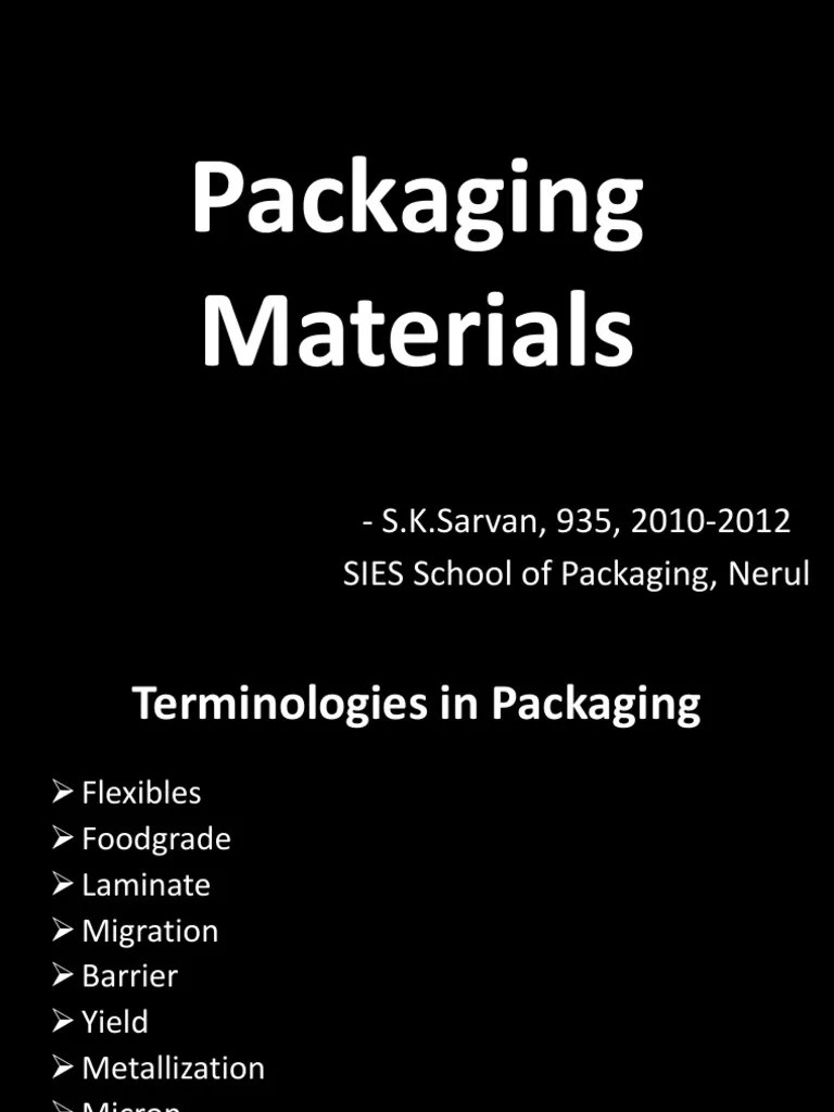 Types of Packaging Materials PDF Polyethylene Polystyrene