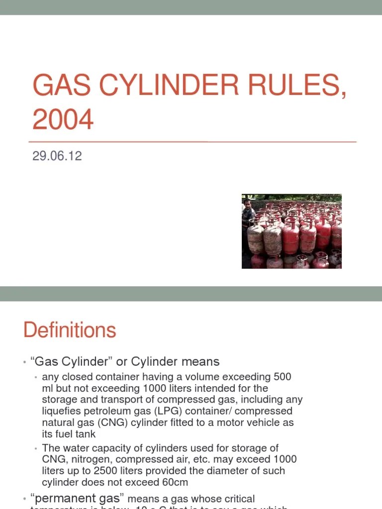 Gas Cylinder Rules, 2004 PDF Liquefied Petroleum Gas Chemical