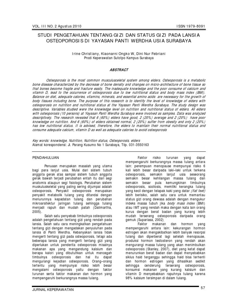 Jurnal Osteoporosis Lansia PDF