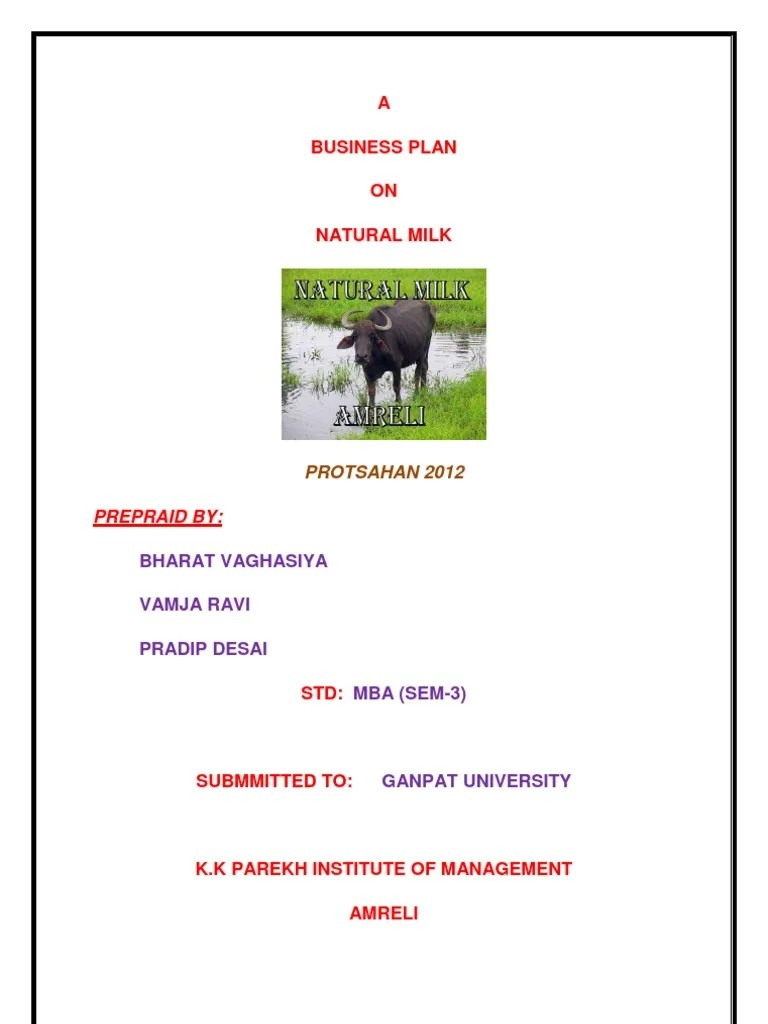 Dairy Farm Business Plan PDF Dairy Dairy Farming