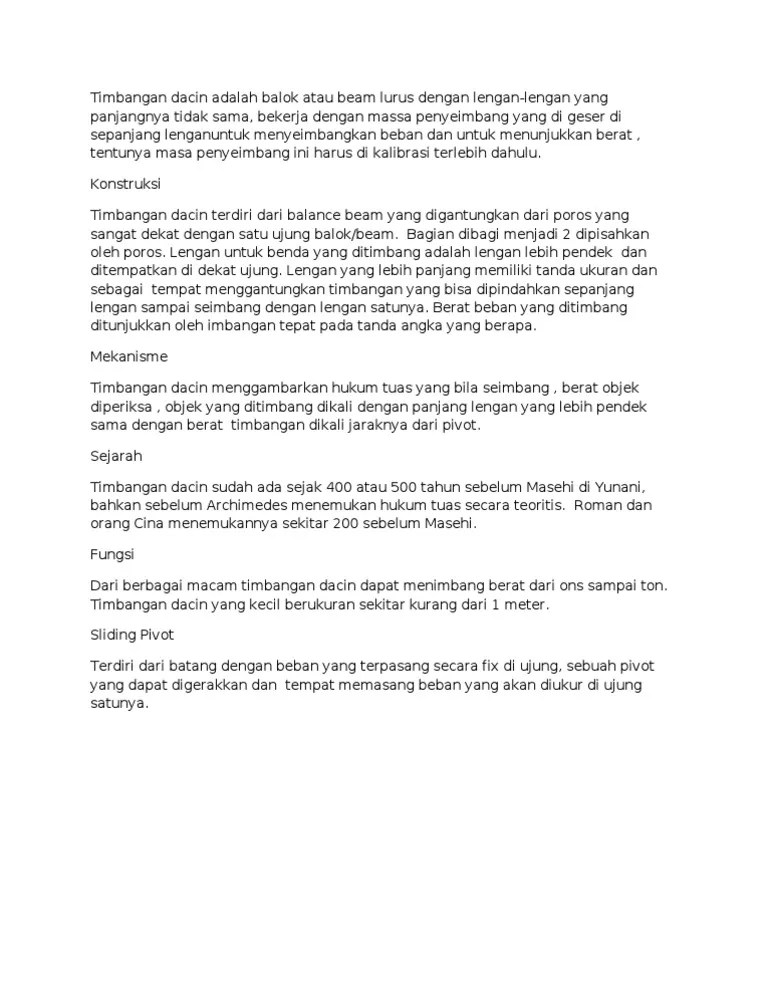 Timbangan Dacin | PDF