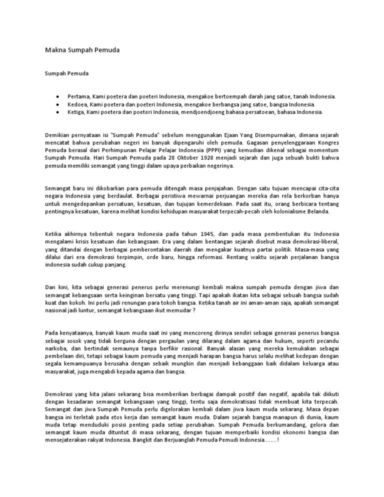Makna Sumpah Pemuda | PDF