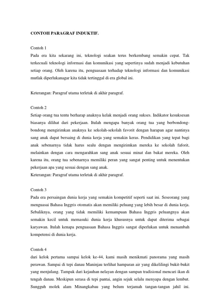 CONTOH PARAGRAF INDUKTIF